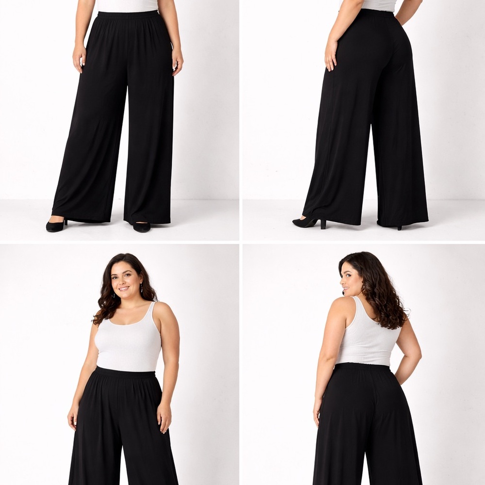 Eileen Fisher Black Wide-Leg Pants